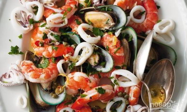 Рецепт морского коктейля в масле