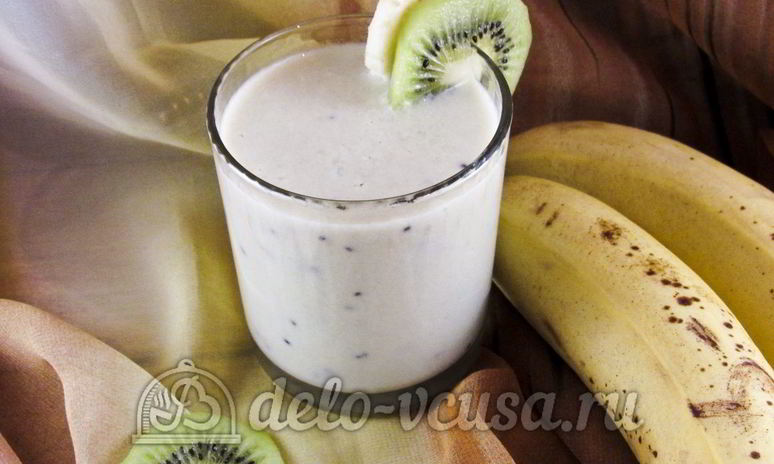 Рецепт овсяного смузи с бананом и киви