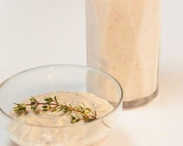 Ризотто из овсянки с грибами и овсяный смузи с грушей