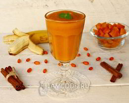 Тыквенный смузи с облепихой и бананом