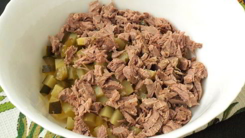 картофельный салат с говядиной