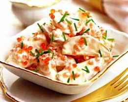 Картофельный салат с икрой