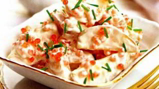 Картофельный салат с икрой