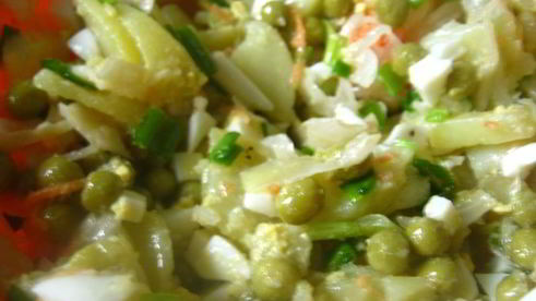 картофельный салат с квашенной капустой