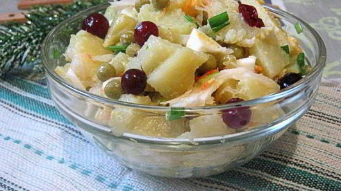картофельный салат с квашенной капустой