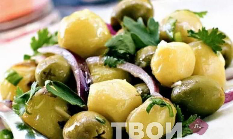 Рецепт картофельного салата с оливками
