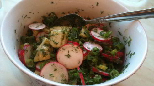 картофельный салат с редисом