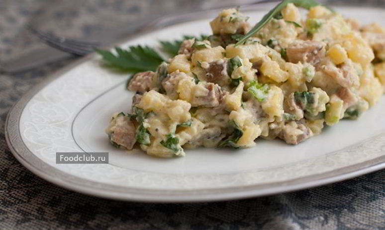 Рецепт картофельного салата с селедкой