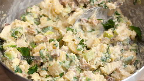 картофельный салат с селедкой