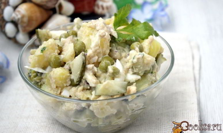 Рецепт картофельного салата с тунцовым соусом