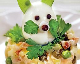 Картофельный салат зайчик