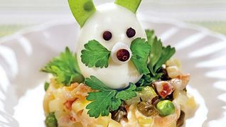 Картофельный салат зайчик