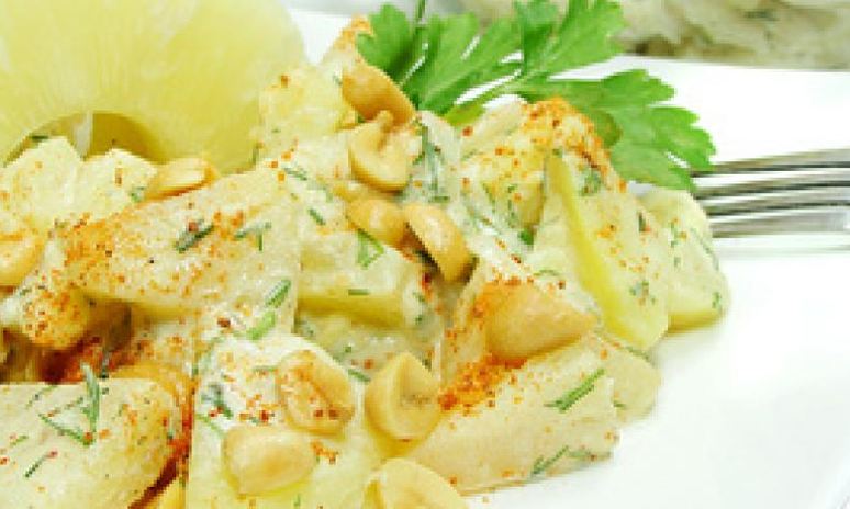 Рецепт немецкого картофельного салата с ананасами