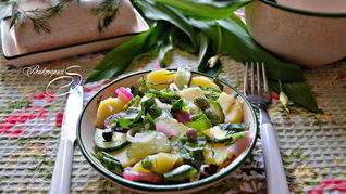 Салат из картофеля и черемши