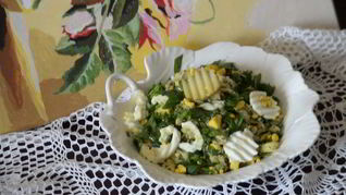 Салат с молодым картофелем и щавелем