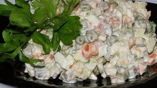 Постный салат Оливье