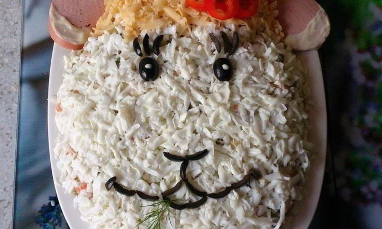 Рецепт салата оливье овечка