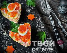 Салат оливье с колбасой