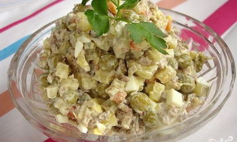 Рецепт салата оливье с мясом