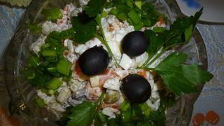 Салат Оливье с яблоками