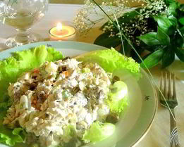 Салат Оливье с языком