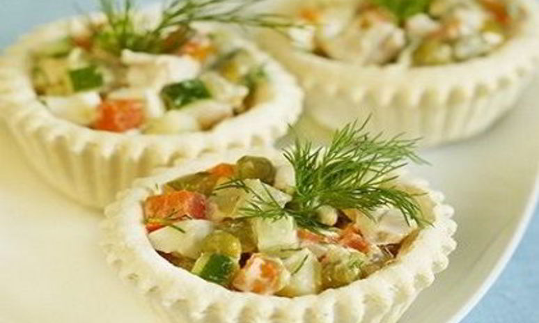 Рецепт тарталеток с салатом оливье