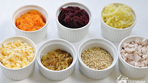 салат гранатовый браслет