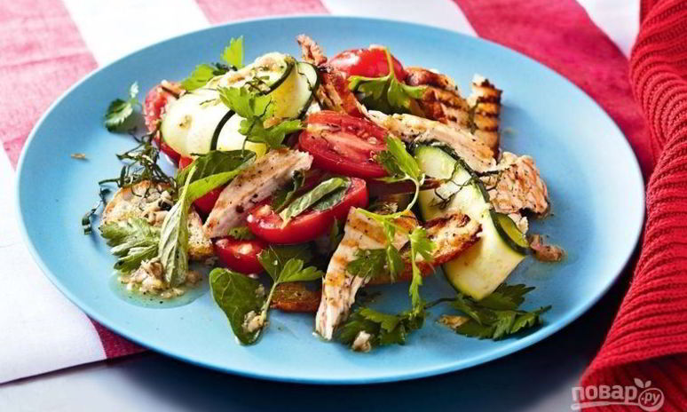 Рецепт салата легкого с курицей