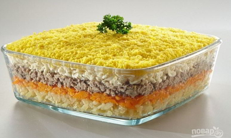 Рецепт мимозы с сыром