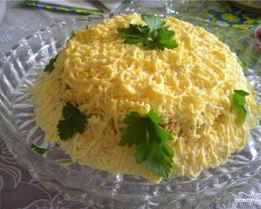 Салат Мимоза с рисом