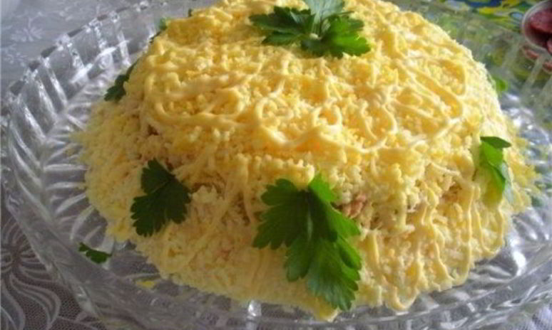 Рецепт салата мимоза с рисом