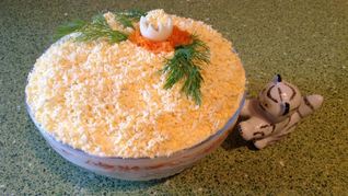 Салат Мимоза с сайрой