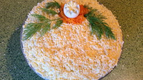 салат мимоза с сайрой