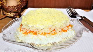 Салат Мимоза с сардиной