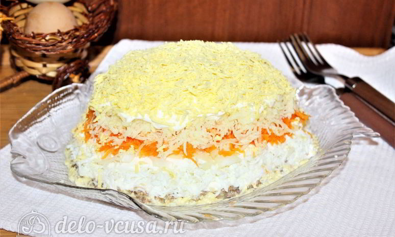 Рецепт салата мимоза с сардиной