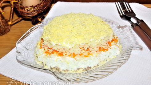 салат мимоза с сардиной