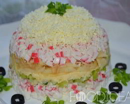 Салат Нежность с крабовыми палочками