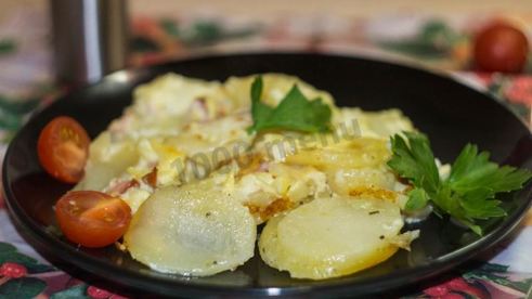 картошка под шубой в духовке