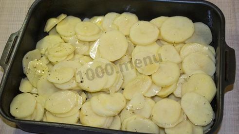 картошка под шубой в духовке