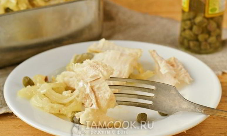 Рецепт хека под шубой с каперсами