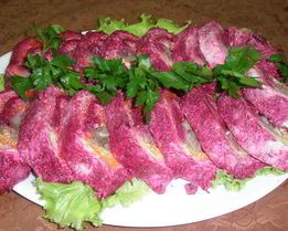 Классическая сельдь под шубой рулетом