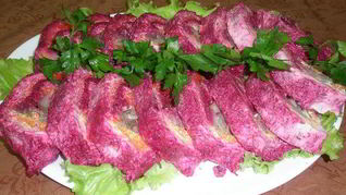 Классическая сельдь под шубой рулетом