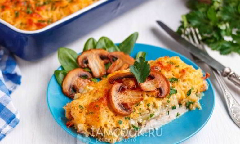 Рецепт куриной грудки под шубой в духовке