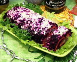 Салат-рулет Селедка под шубой