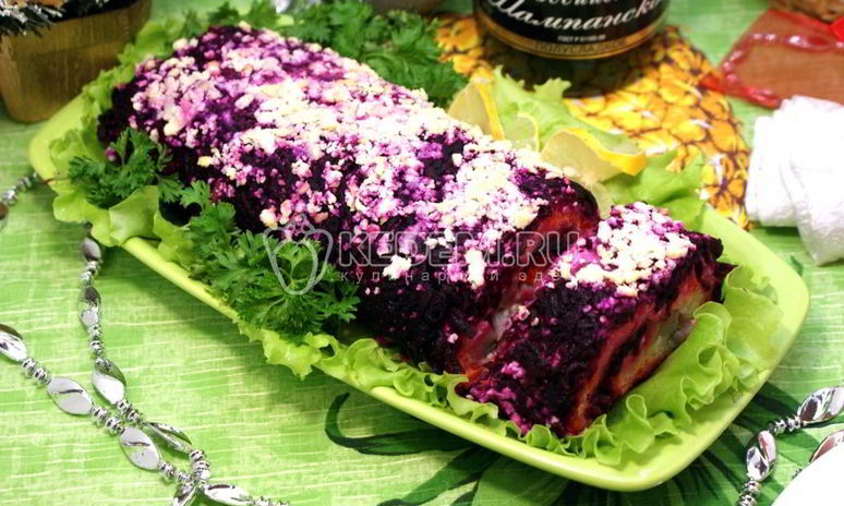 Рецепт салата-рулета селедка под шубой