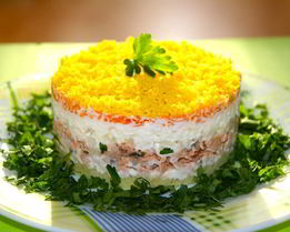 Селедка под шубой без свеклы