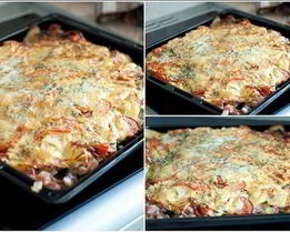 Запеченное мясо под шубой