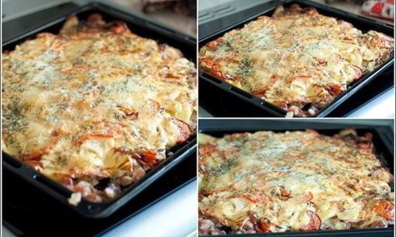 Рецепт запеченного мяса под шубой