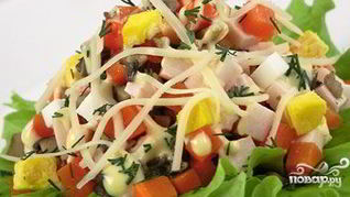 Салат с грибами вешенками