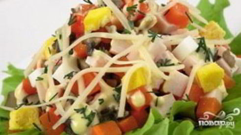 салат с грибами вешенками